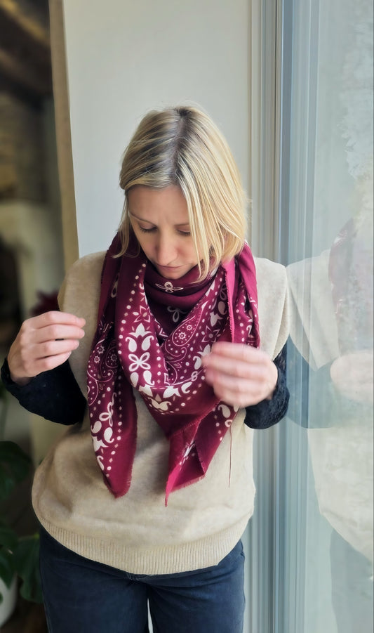 Foulard Bandy Bordeaux